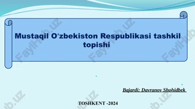 mustaqil oʻzbekiston respublikasi tashkiltopishi — PPTX