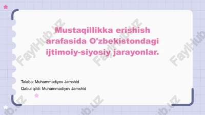 o'zbekistonning tarixiy ma'lumotlari — PPTX