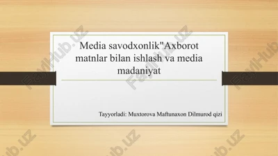media savodxonlik — PPTX