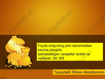 foyda solig‘i — PPT