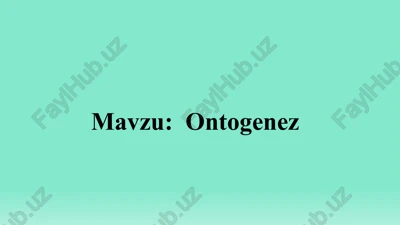 ontogenez — PPTX