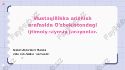 o'zbekistonning tarixiy ma'lumotlari — PPTX
