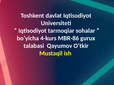 oʻzbekiston respublikasida boshqaruv hisobini tashkil etishning rivojlanish yoʻnalishlari — PPTX
