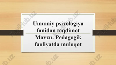 umumiypsixologiya fanidan taqdimot — PPTX