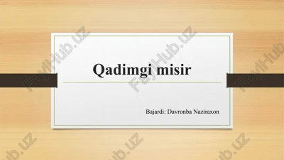 qadimgi misr san'ati — PPTX