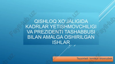 kadrlar yetishmovchiligi vaprezidentitashabbusi — PPTX