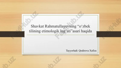 o‘zbek tilining etimologik lug‘ati — PPTX