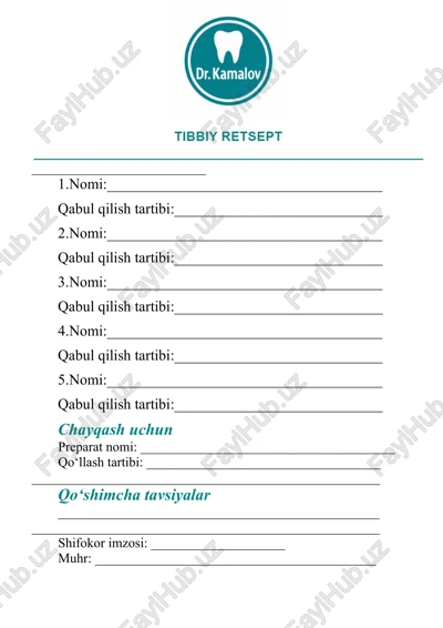 chayqash uchun preparat — DOCX