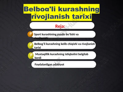 belbog'li kurashning rivojlanish tarixi — PPTX
