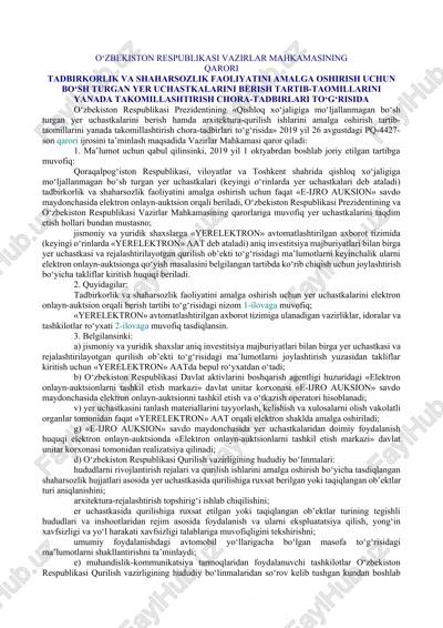 tadbirkorlik va shaharsozlik faoliyatini amalga oshirish — DOCX