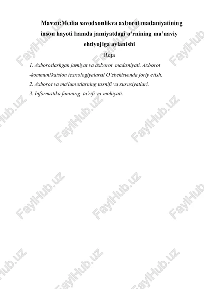 informatika va axborot texnologiyalari — DOC