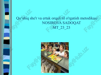 qoʻshiqshe'r va ertaklar qalitilo'rgatish metodikasi — PPTX