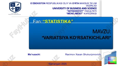 variatsiya ko'rsatkichlari — PDF