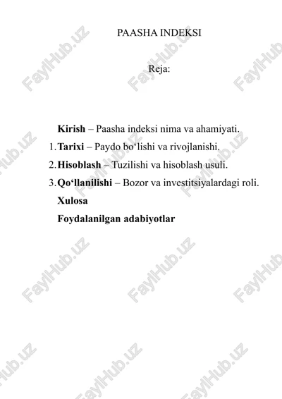 paasha indeksi — DOCX
