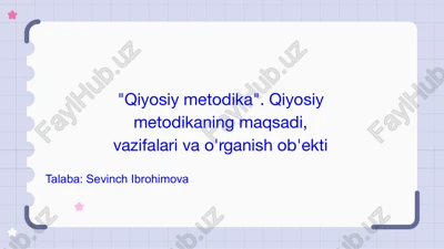 qiyosiy metodika — PPTX