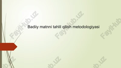 badiiy matnni tahlil qilish metodologiyasi — PPTX