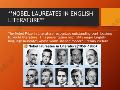 nobel laureates in english literature — PPTX