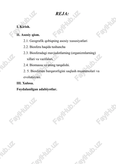 biosfera haqida tushuncha — DOC