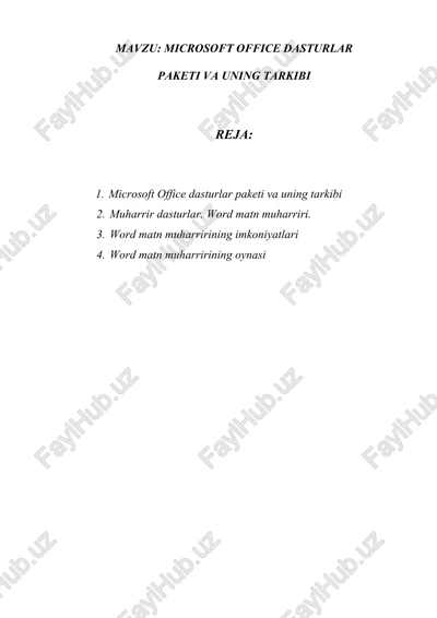microsoft office dasturlar paketi — DOC
