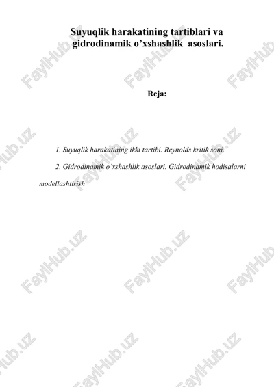suyuqlik harakati — DOC