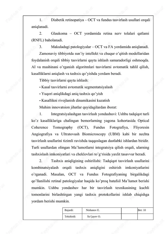i ayrim sinflarda nisbatan past natijalar kuzatildi. bu esa modelni har bir sinf bo’yicha barqarorroq ishlashini ta’minlash uchun qo’shimcha optimallashtirish zarurligini ko’rsatadi. model klassifikatsiya jarayonida qaysi tasvirlar to’g‘ri, qaysilari noto’g‘ri tasniflanganini ko’rsatish uchun tuzilgan chalkashlik matritsasini 2.3.1-rasmda ko’rish mumkin. ushbu matritsa modelning har bir sinf bo’yicha ishlash holatini yanada aniqroq tushunishga yordam beradi. 2.3.1 – rasm. cnn modeli uchun chalkashlik matritsasi. qayta o’qitilgan transfer learning algoritmida oldindan o’rgatilgan modelni qo’llash va uni maxsus ma’lumotlar to’plamimizga moslashtirish uchun nozik sozlash orqali o’rganishni o’tkazishning afzalliklaridan foydalanamiz. shunday qilib, oldindan o’rgatilgan model katta ma’lumotlar to’plamidan olgan bilimlaridan foydalanishimiz va uni o’z ma’lumotlarimizga qo’llashimiz mumkin. bizning tanlagan oldindan o’rgatilgan modelimiz efficientnet bo’lib, u turli xil kompyuter ko’rish vazifalarida yuqori samaradorlikni namoyish etdi. biz efficientnet-ni tanladik, chunki treningdan oldingi ma’lumotlar to’plami bizning ma’lumotlarimizdan sezilarli darajada farq qiladi va bu bizning maqsadlarimizga mos keladi. ma’lumotlar to’plamimizga moslashishni osonlashtirish uchun biz modelning qolgan parametrlarini o’zgarmagan holda faqat …