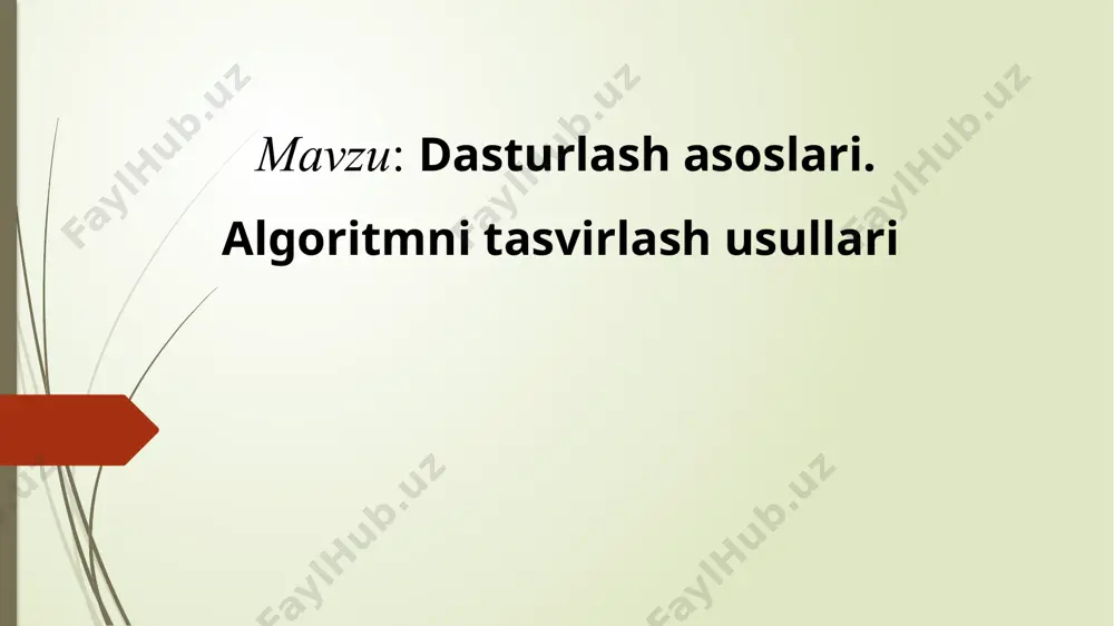 dasturlash asoslari. algoritmni tasvirlash usullari — PPTX