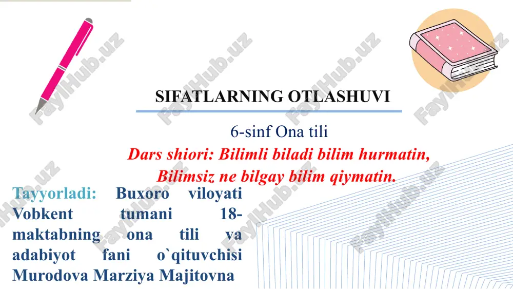 sifatlarning otlashuvi — PPTX