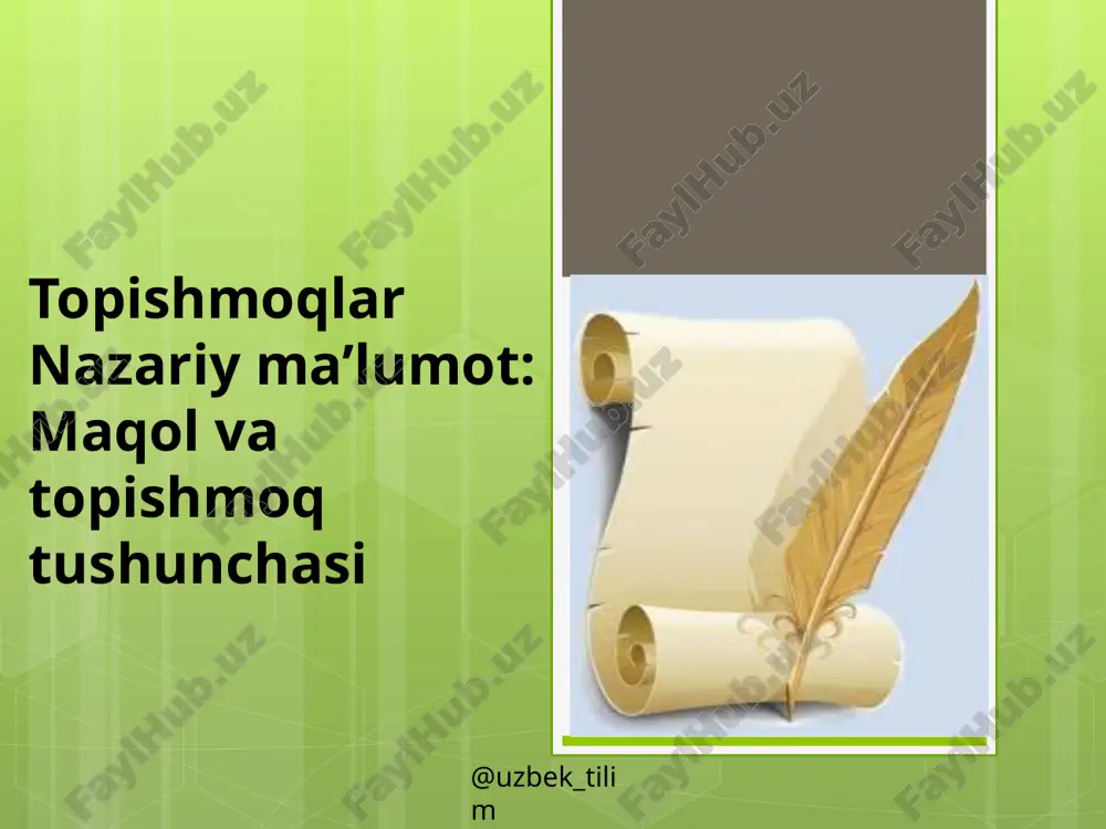 topishmoqlar — PPTX