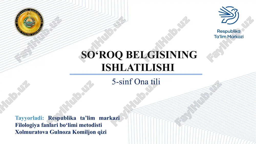 so‘roq belgisining ishlatilishi — PPTX