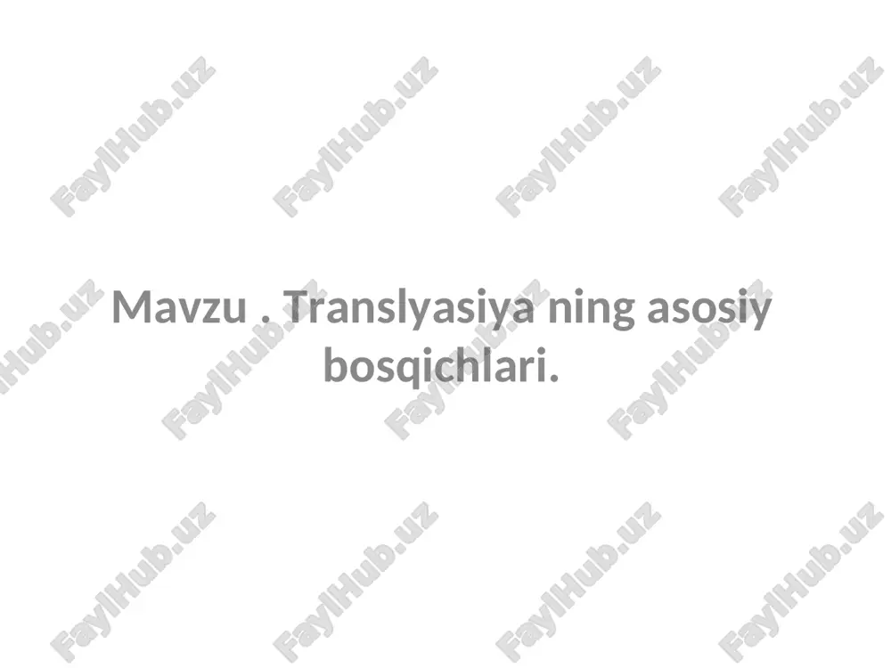 translyatsiya bosqichlari — PPT