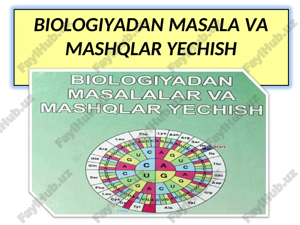 biologiyadan masala va mashqlar yechish — PPT