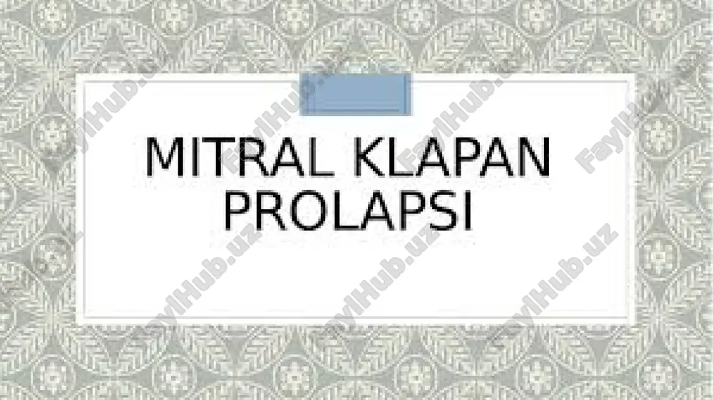 mitral klapan prolapsi — PPTX