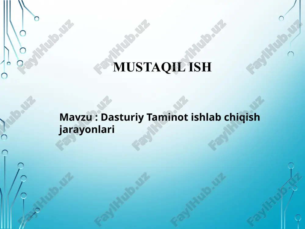 dasturiy taminot ishlab chiqish — PPTX