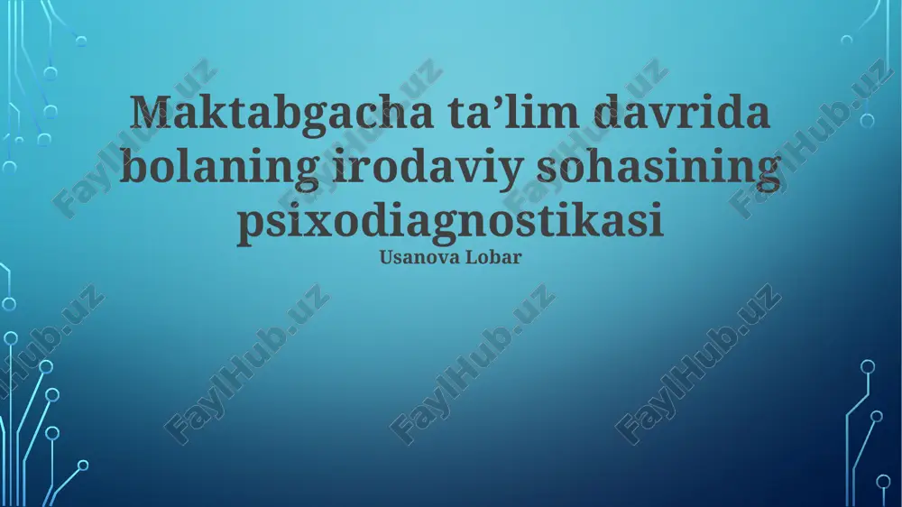 irodaviy sohada yoshga bog'liq psixodiagnostika — PPTX