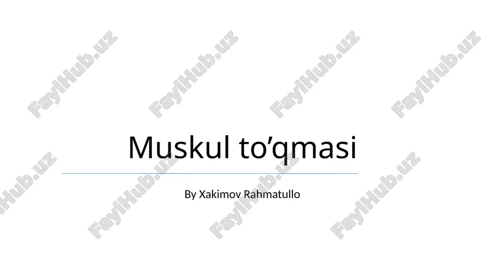 muskul to’qmasi — PPTX