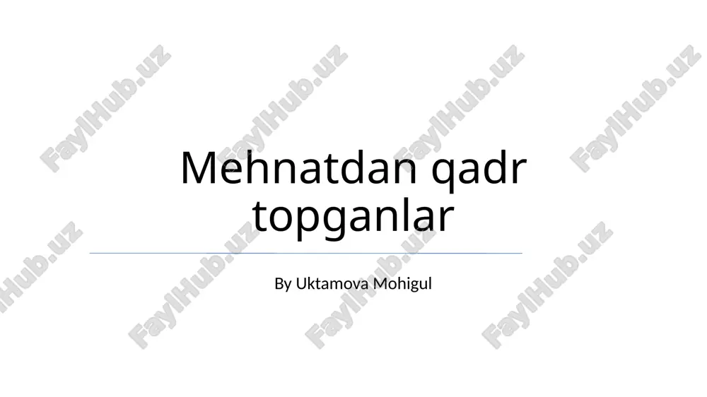 mehnatdan qadr topganlar — PPTX