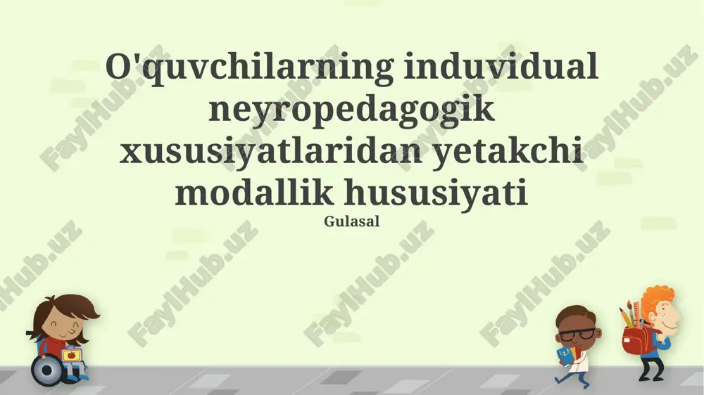 neyropedagogika: kinestetik modallik — PPTX
