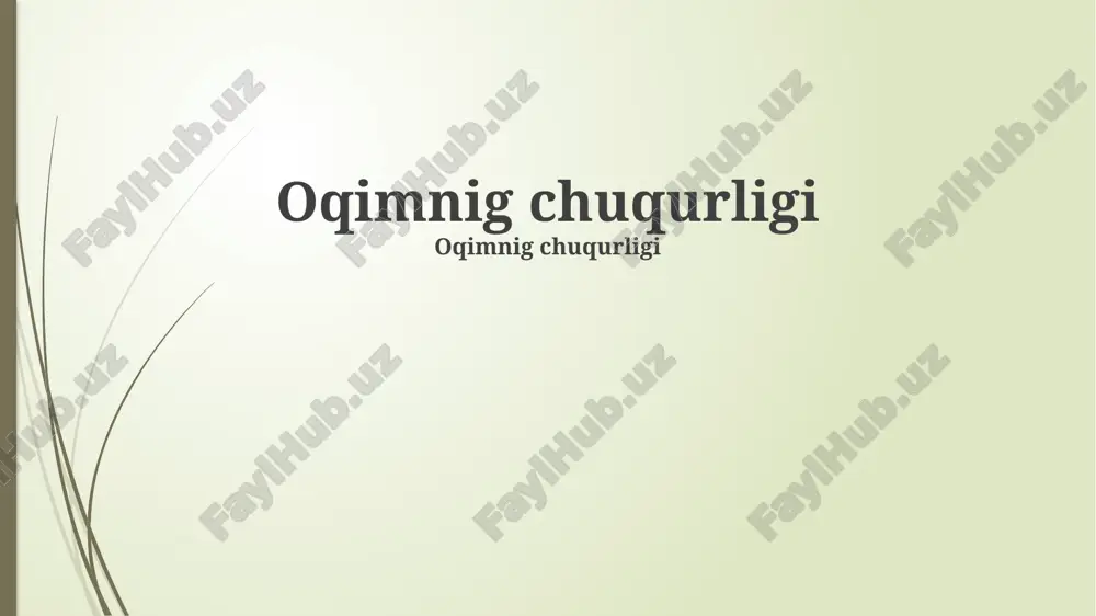 oqimnig chuqurligi — PPTX