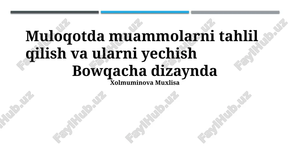 muloqotda muammolarni tahlil qilish va ularni yechish — PPTX