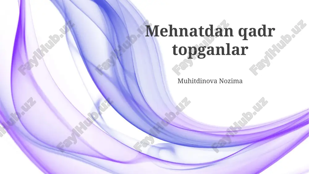 mehnatdan qadr topganlar — PPTX