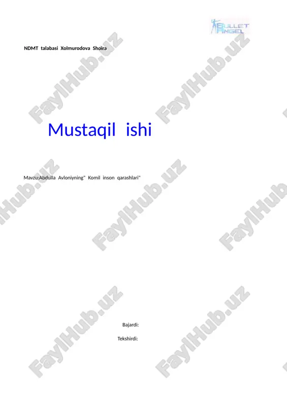 abdulla avloniyning "komil inson qarashlari" — DOCX