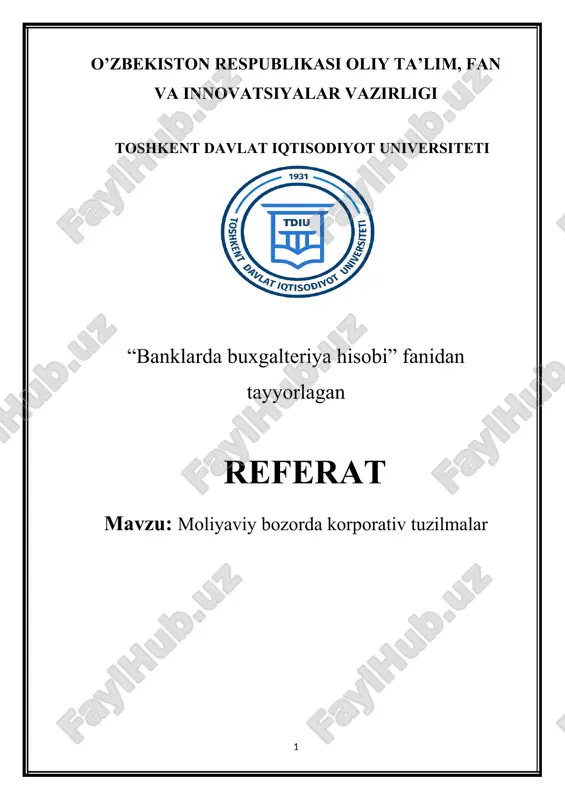 banklarda buxgalteriya hisobi — DOCX