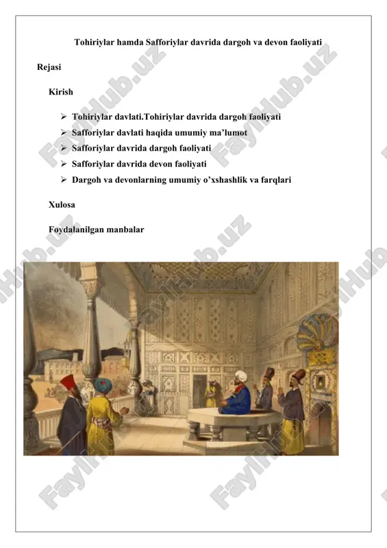 tohiriylar hamda safforiylar davrida dargoh va devon faoliyati 25 — DOCX