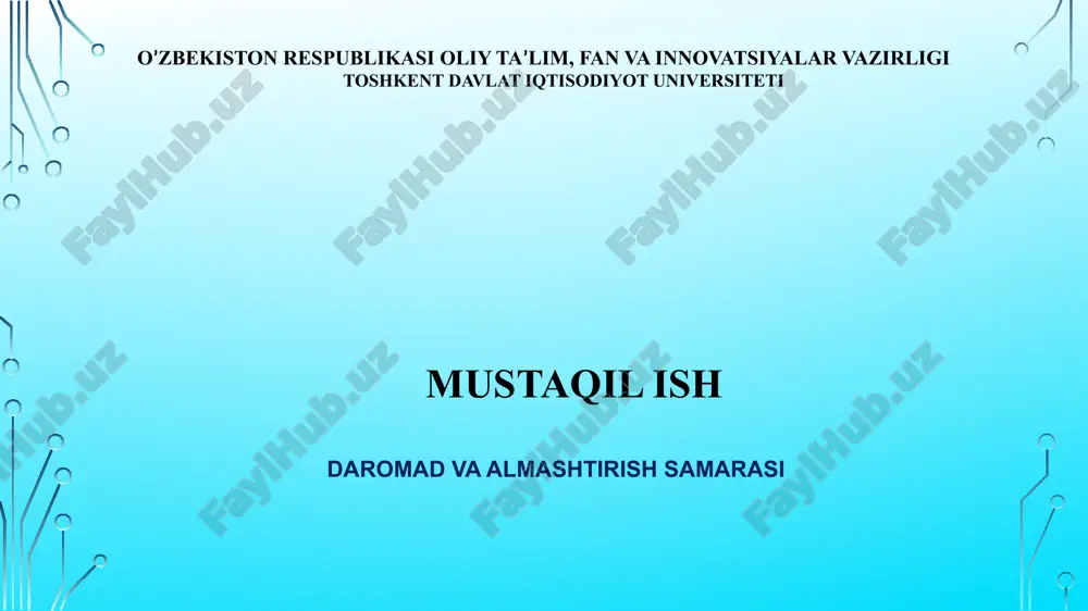 daromad va almashtirish samarasi — PPTX