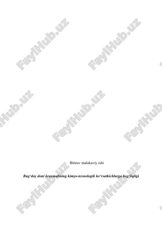 bug‘doy doni kraxmalining kimyo-texnologik ko‘rsatkichlarga bog‘liqligi — DOC