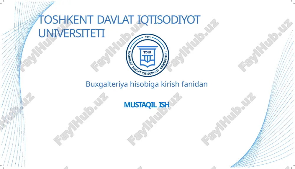 buxgalteriya hisobiga kirish — PPTX