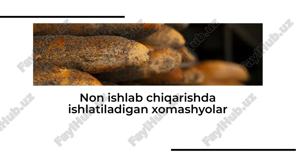 non ishlab chiqarishda ishlatiladigan xomashyolar — PDF
