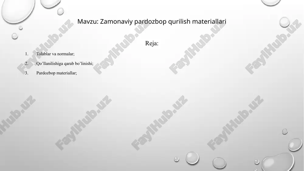 zamonaviy pardozbop qurilish materiallari — PPTX