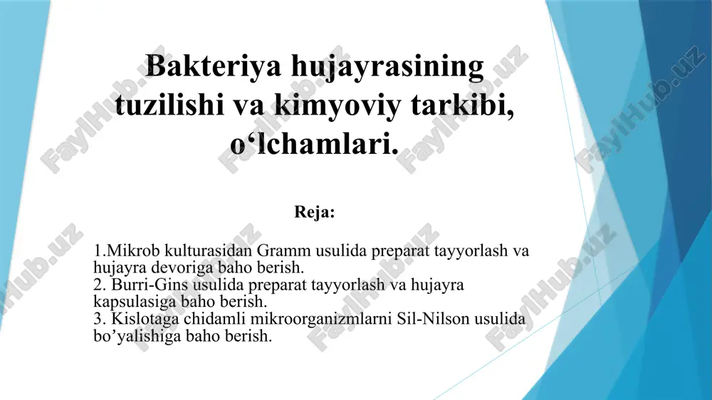 bakteriya hujayralari — PPTX