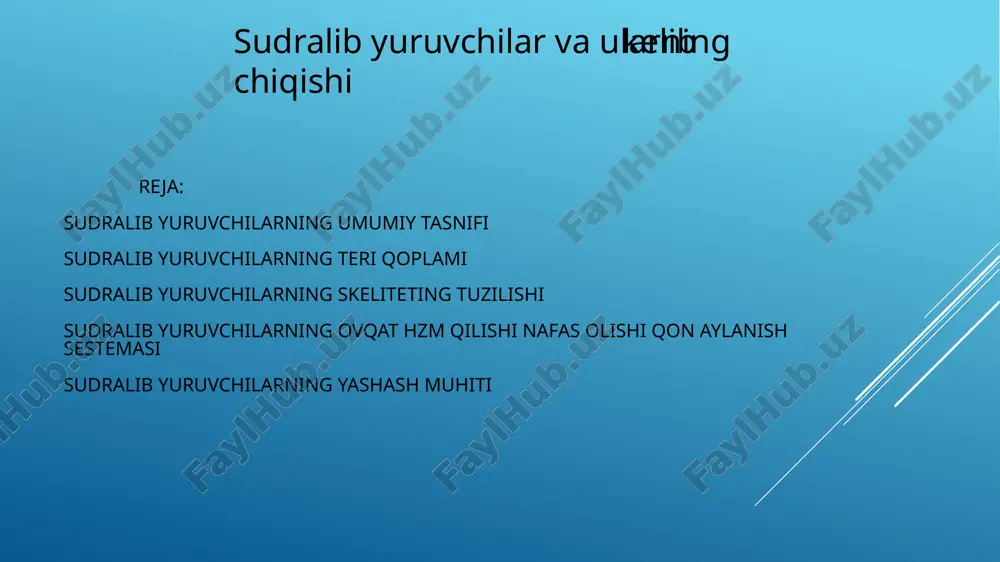 sudralibyuruvchilarning umumiy tasnifi — PPTX
